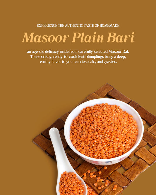 Hand's Magic Masoor Dal Plain Bari – Premium Lentil Dumplings for Flavorful Curries (200g)