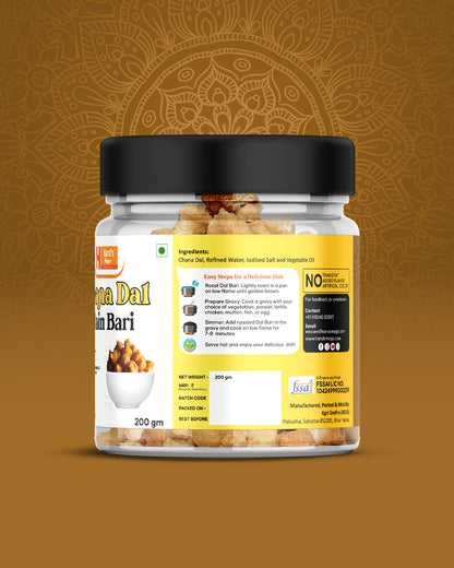 Hand's Magic Chana Dal Plain Bari – Protein-Rich & Ready-to-Cook Fried Lentil Dumplings (200g)