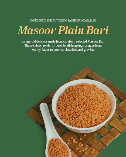 Premium Hand's Magic Masoor Dal Plain Bari – A Rich, Flavorful & Nutritious Delight (200g)