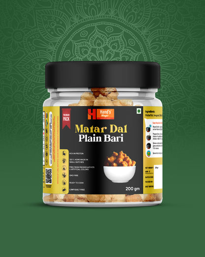 Premium Hand's Magic Matar Dal Plain Bari – A Flavorful & Nutritious Culinary Essential (200g)