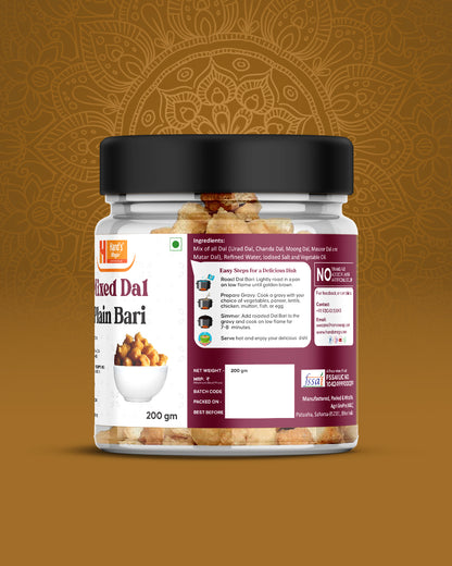 Hand's Magic Mixed Dal Plain Bari – A Nutritious Blend of Lentil Dumplings (200g)