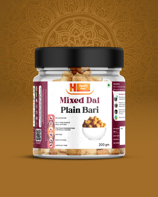 Hand's Magic Mixed Dal Plain Bari – A Nutritious Blend of Lentil Dumplings (200g)