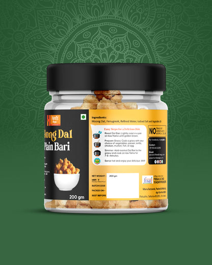 Premium Hand's Magic Moong Dal Plain Bari – Light, Nutritious & Flavorful (200g)