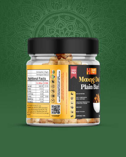 Premium Hand's Magic Moong Dal Plain Bari – Light, Nutritious & Flavorful (200g)