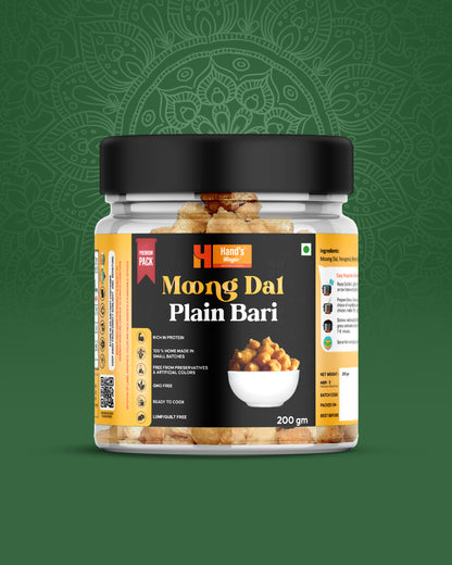 Premium Hand's Magic Moong Dal Plain Bari – Light, Nutritious & Flavorful (200g)