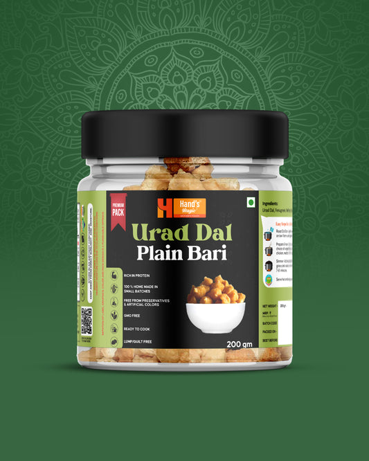 Premium Hand's Magic Urad Dal Plain Bari – A Rich & Protein-Packed Delight (200g)
